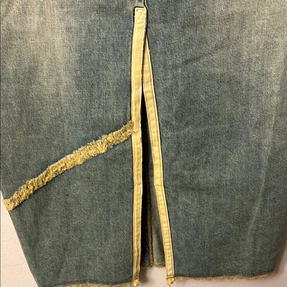 BDG Asymmetrical Blue Green Midi Pencil Skirt 312 - Picture 10 of 13